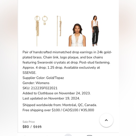 NWT Justine Clenquet Gold & Yellow Jess Earrings-XMAS sale🥳 Price dropped - Picture 6 of 7